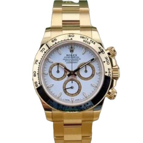 Rolex Yellow Gold White Index Dial Daytona Oyster Bracelet 126508 40mm White Never worn - Front View
