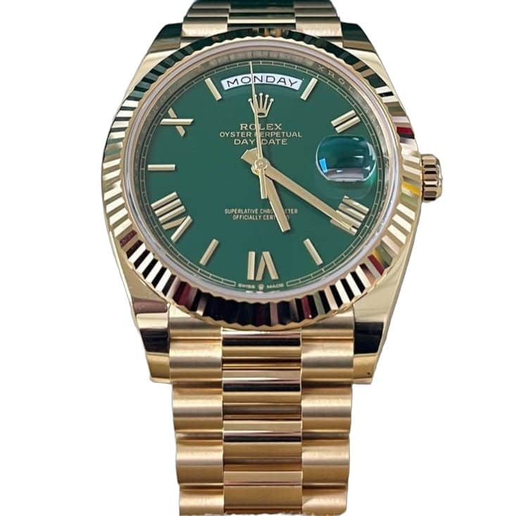 Rolex Day-Date 40 Green Never worn - Front View