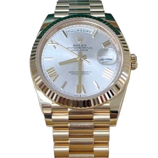 Rolex Day-Date 40 Silver Never worn - Front View