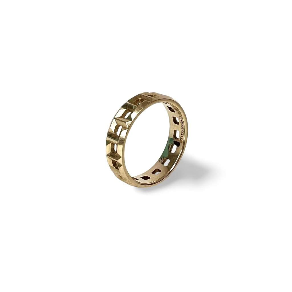 Tiffany & Co Tiffany T True Narrow Ring 18K Yellow Gold Men's Size 16 Gold Gold Very good - Front View