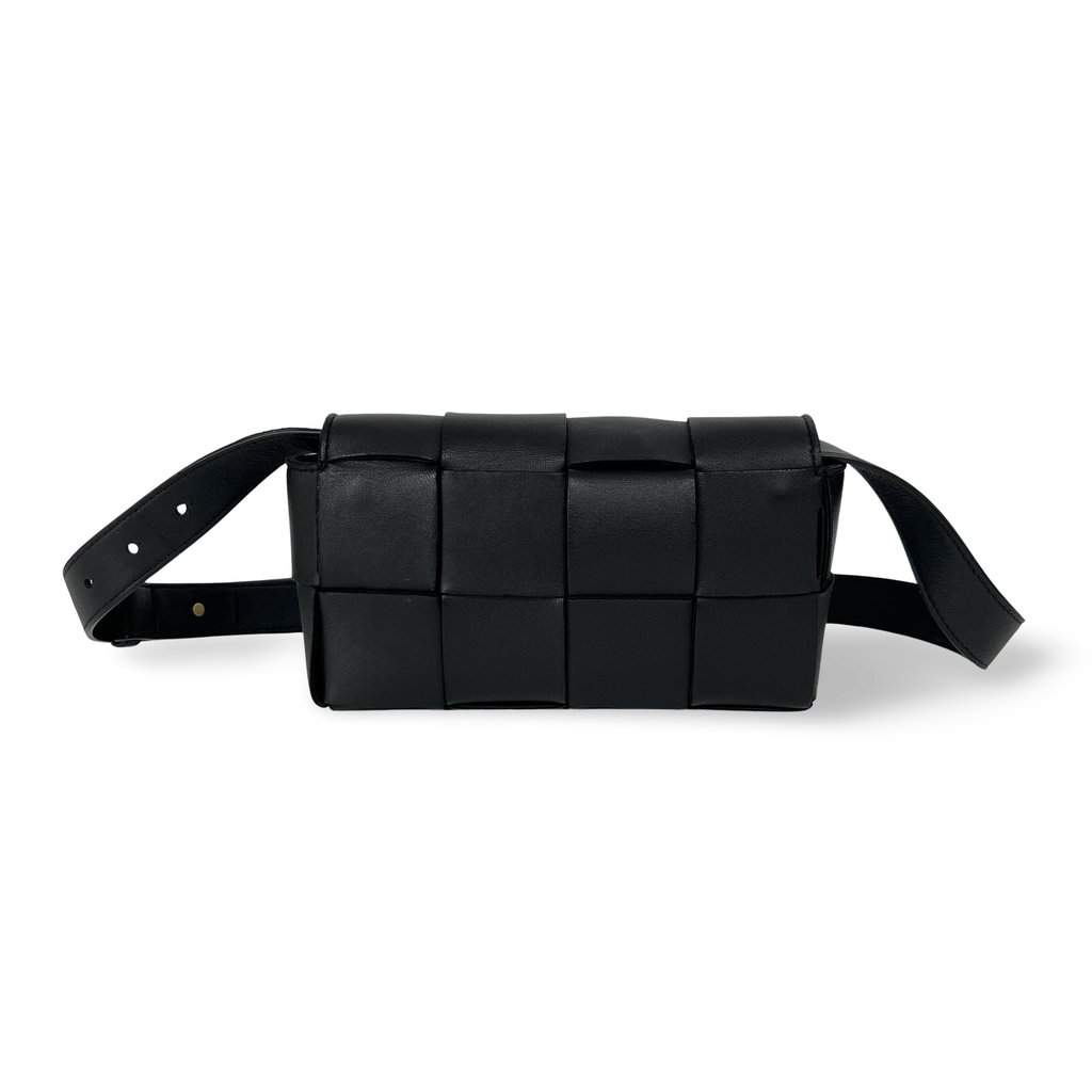 Bottega Veneta Cassette Belt Bag Black Black Good - Front View