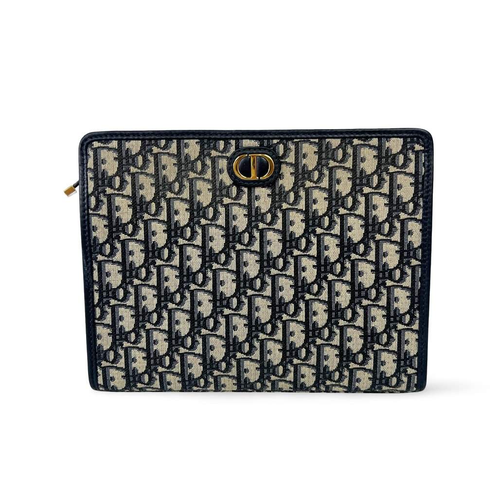 Dior Oblique 30 Montaigne Case Navy Blue Jacquard Good - Front View
