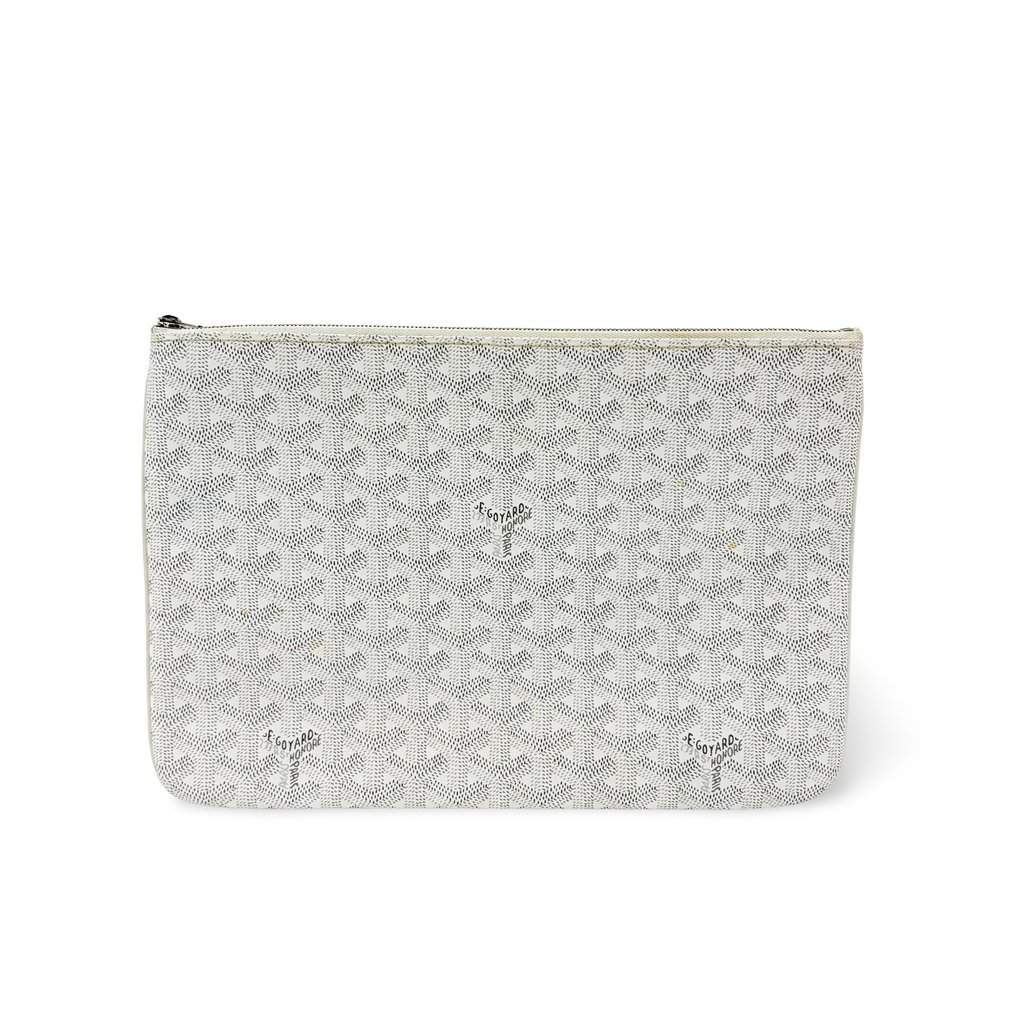 Goyard Senna Clutch GM White MultiColor Canvas Good - Front View