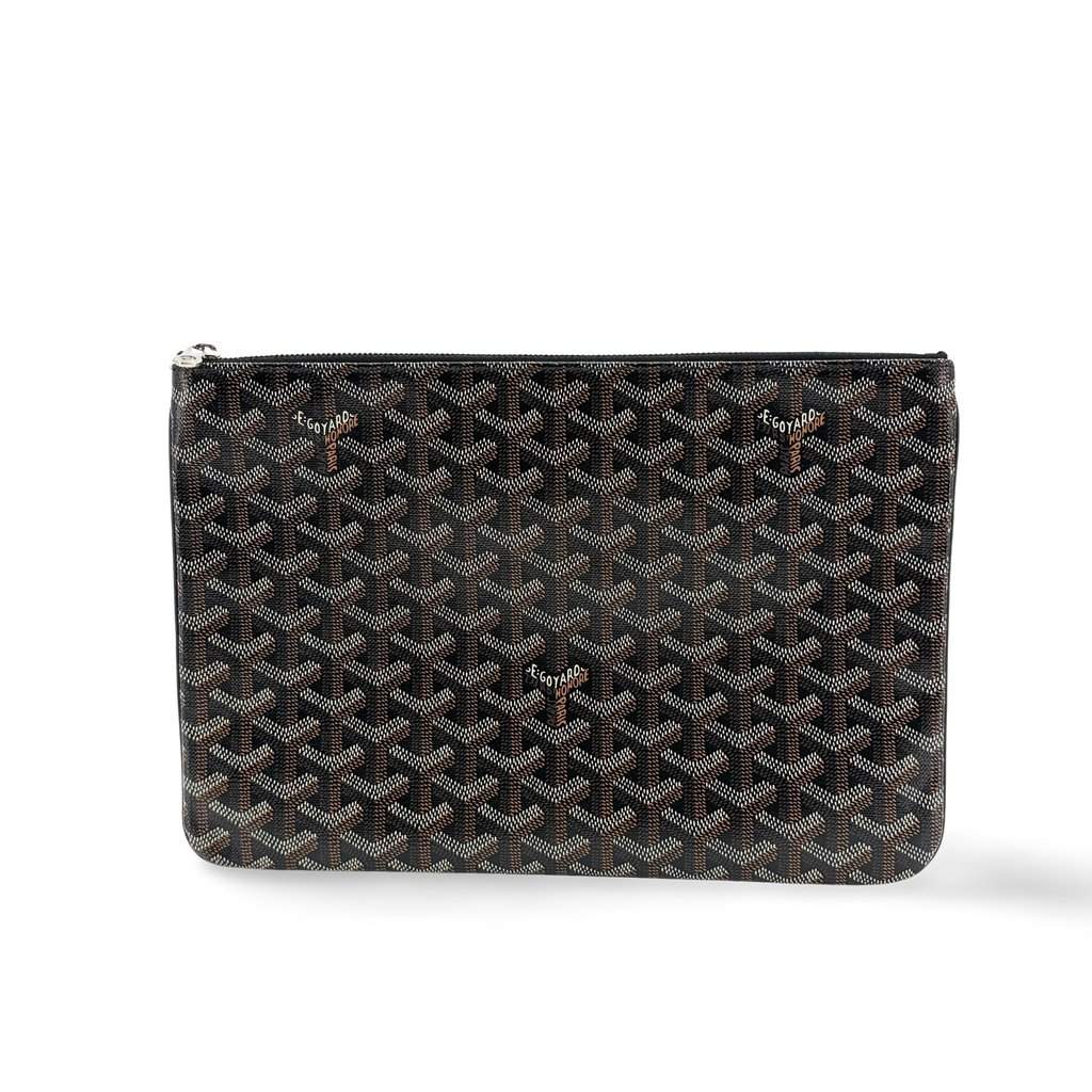 Goyard Sena Clutch MM Black Black Canvas Very good - Front View