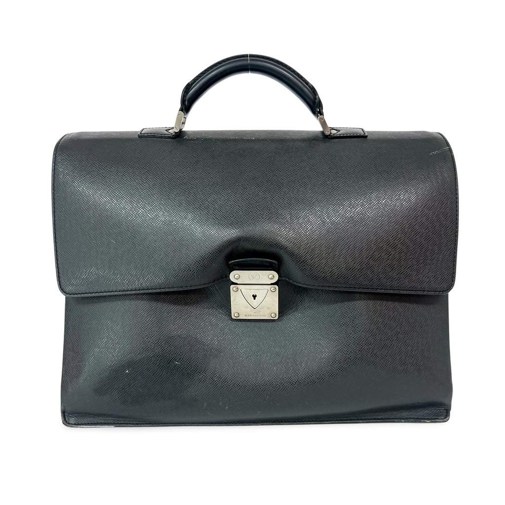 Louis Vuitton Taika Robusto 1 Briefcase Ardoise Black Leather Good - Front View
