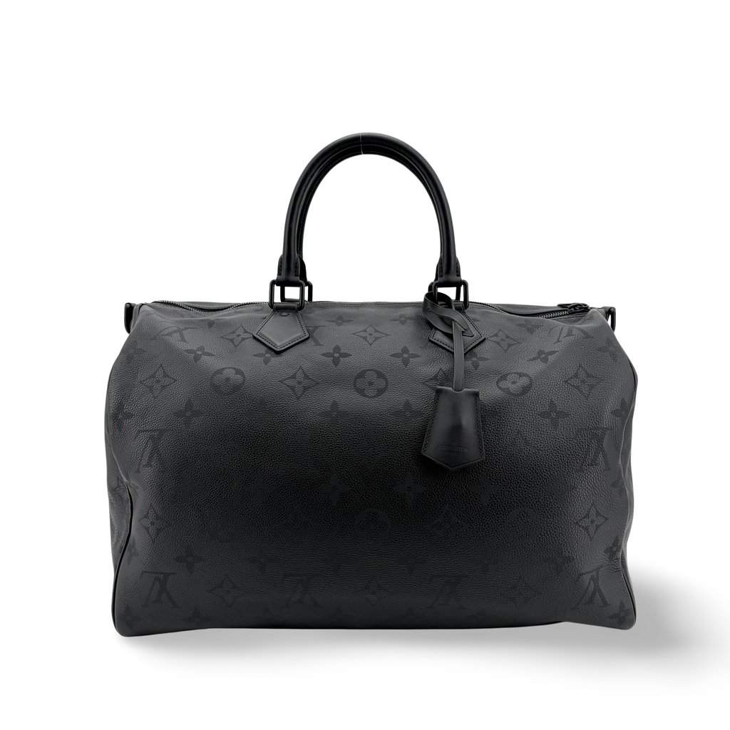 Louis Vuitton Keepall Bandouliere 50 Monogram Shadow Black Black Leather Very good - Front View