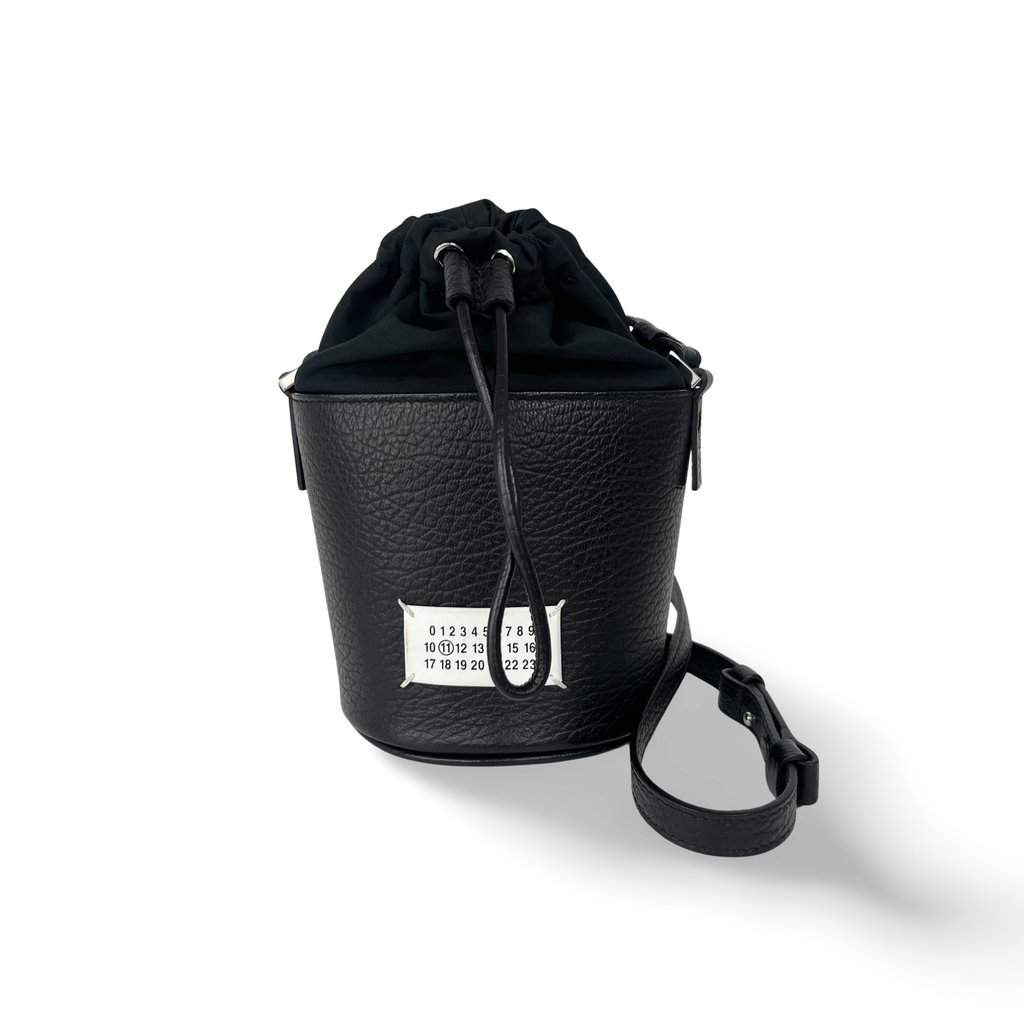 Maison Margiela 5AC Micro Bucket Bag Black Black Canvas Good - Front View