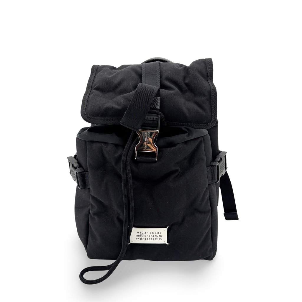 Maison Margiela Nylon Buckle Backpack Black Black Polyamide Good - Front View