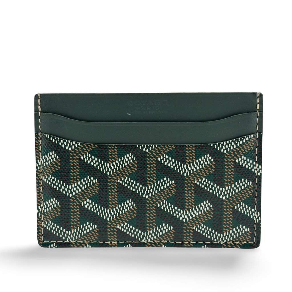 Goyard Saint Sulpice Card Holder Green Black Canvas Very good - Front View