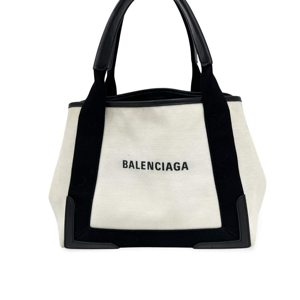 Balenciaga Cabas tote bag White Canvas Good - Front View