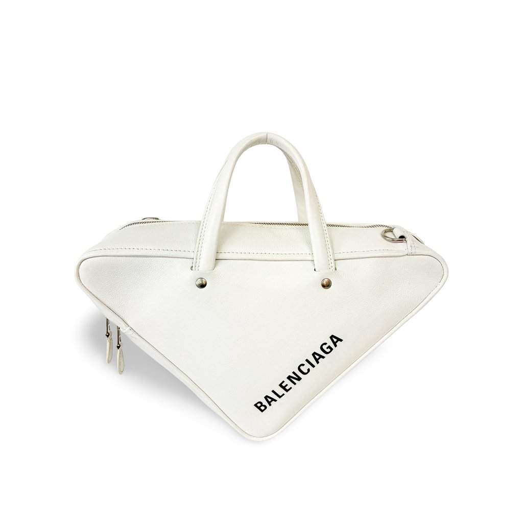 Balenciaga Triangle Duffle S White MultiColor Leather Good - Front View