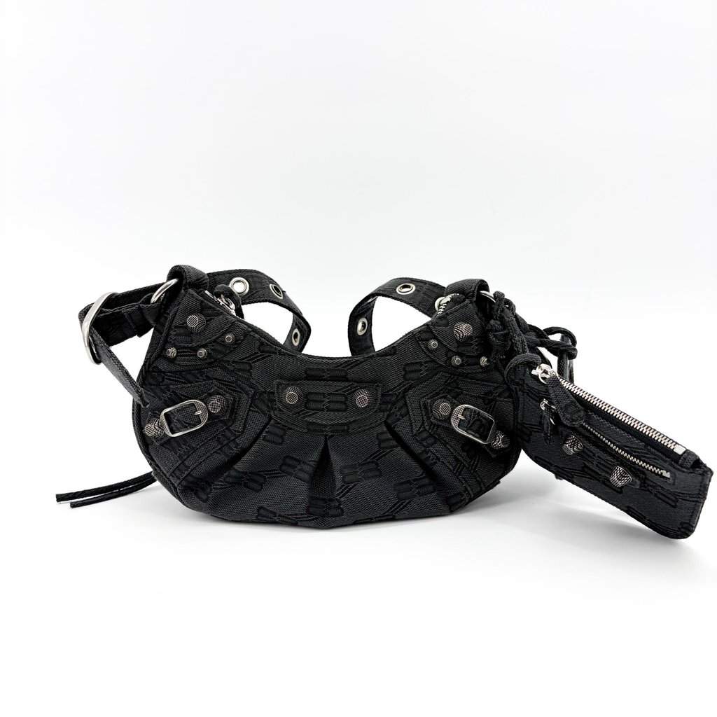 Balenciaga Le Cagol XS Shoulder Bag Black Black Canvas Very good - Front View