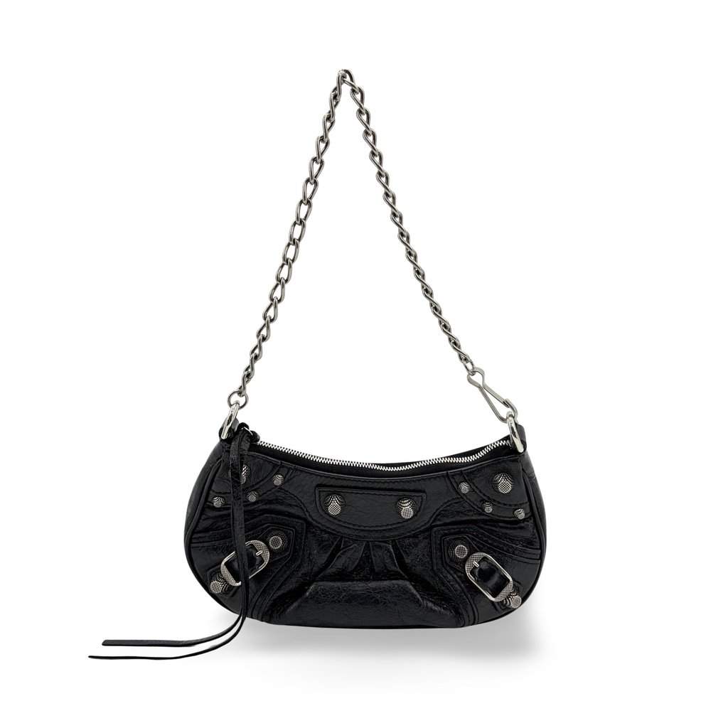 Balenciaga Le Cagol Mini Chain Shoulder Bag Black Black Leather Very good - Front View