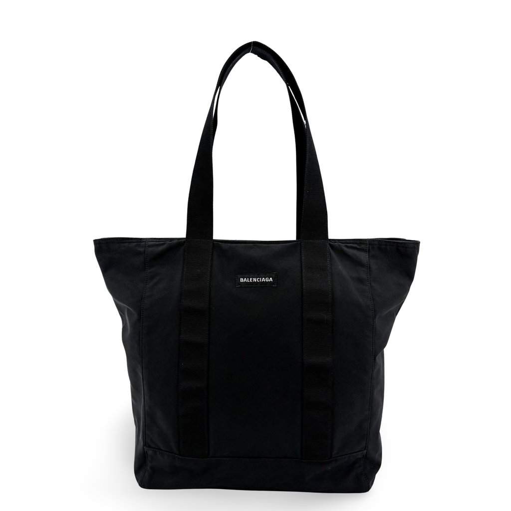 Balenciaga Explorer Tote Bag Black Black Canvas Fair - Front View