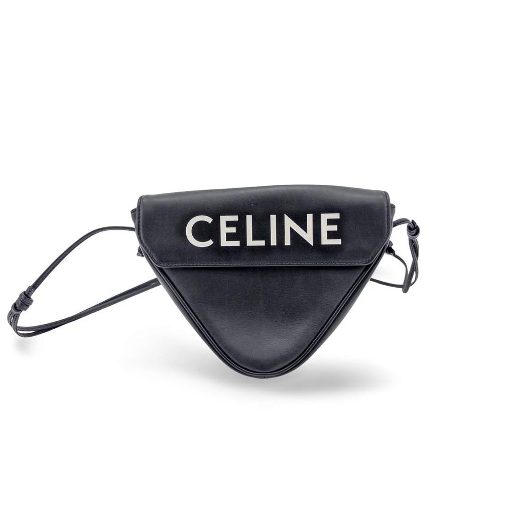 Celine Smooth Calfskin Triangle Bag Black MultiColor Leather Very good - Front View