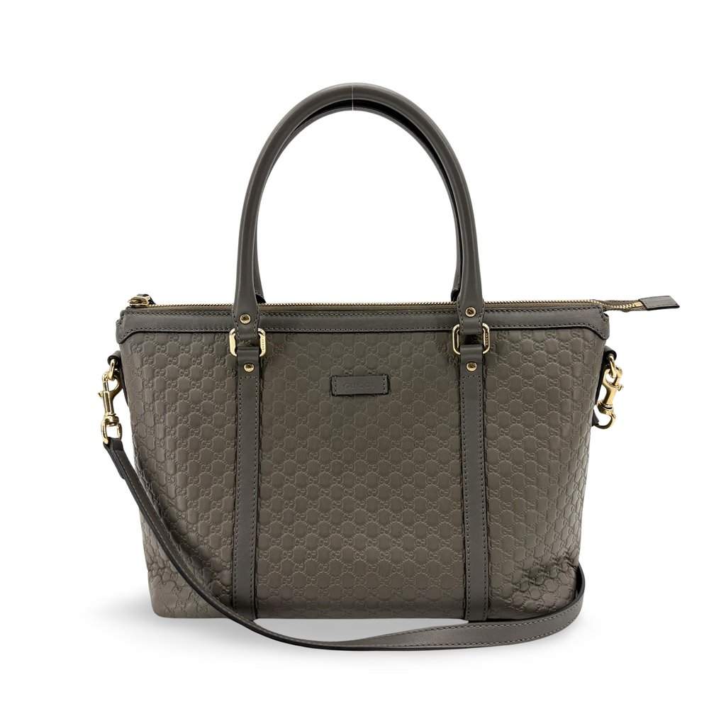 Gucci Microguccisima Medium Tote Bag Grey MultiColor Leather Very good - Front View