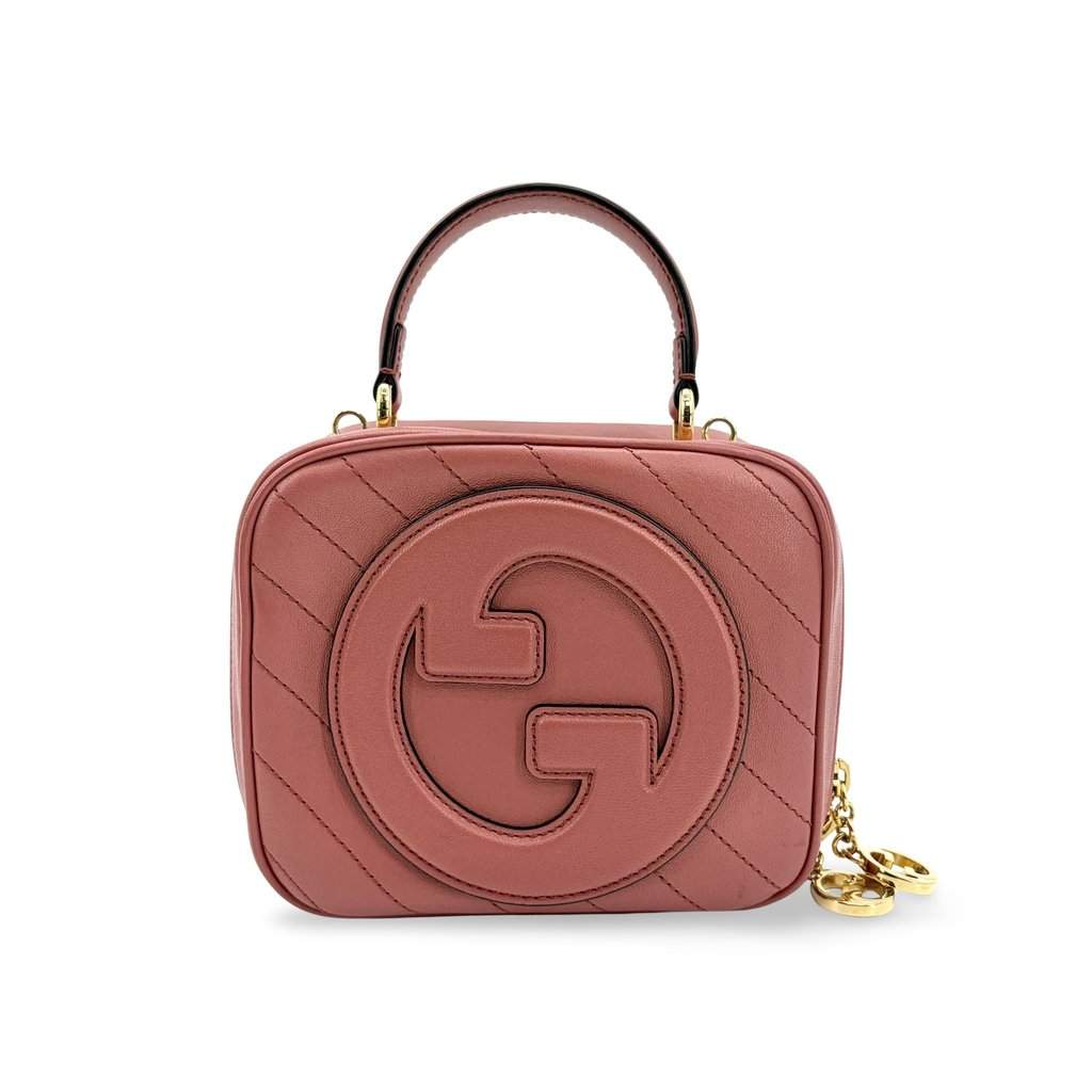 Gucci Blondie Small Matelassé Top Handle Bag Pink Pink Leather Very good - Front View