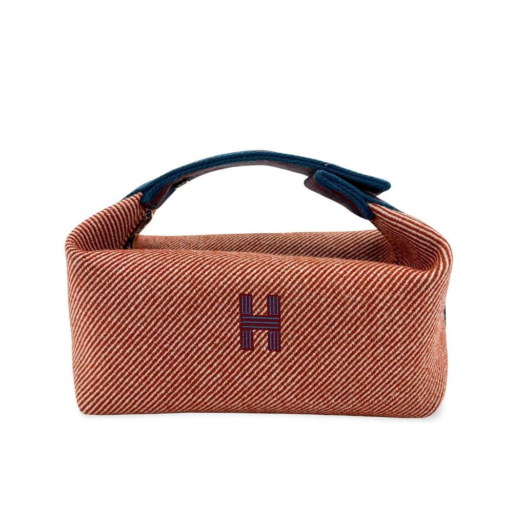 Hermès Breathe a Brach PM Terracotta Orange Blue Canvas Very good - Front View