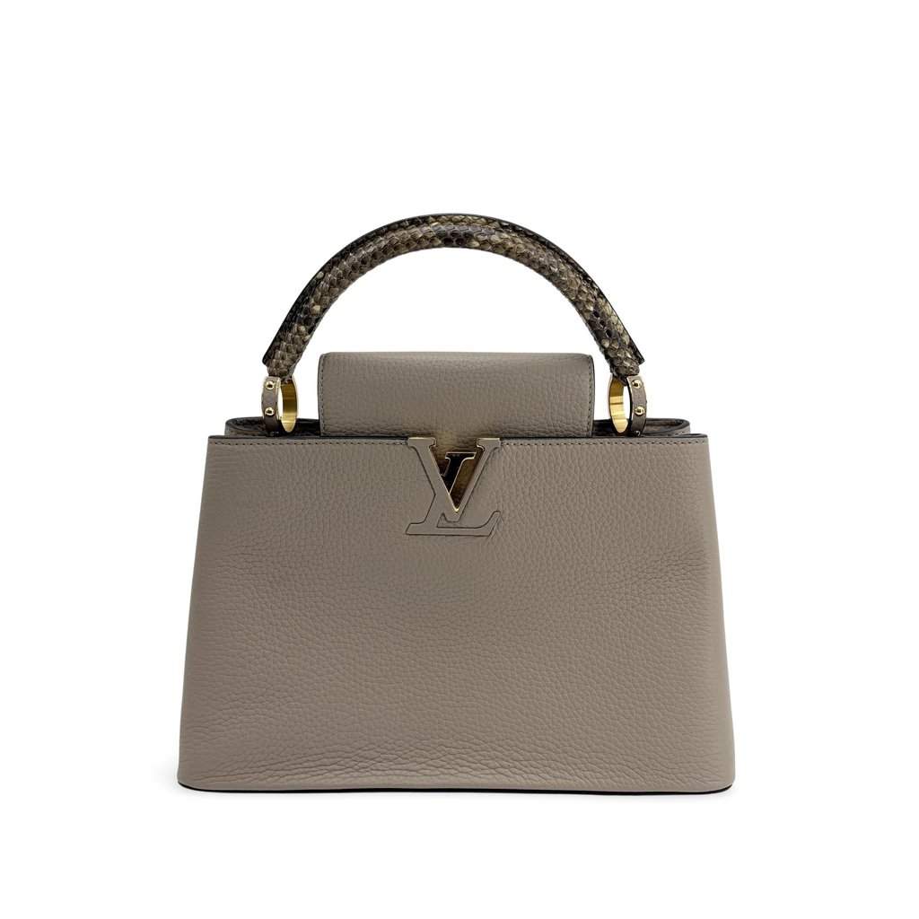 Louis Vuitton Capucines BB Gallé Torillon Python Handle Beige Leather Very good - Front View