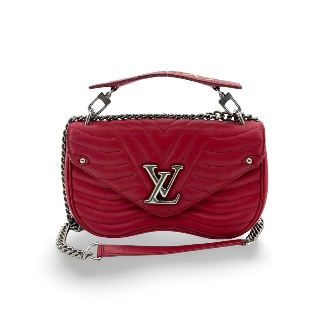 Louis Vuitton New Wave Chain Bag MM Red Silver Hardware Red Leather Very good - Front View