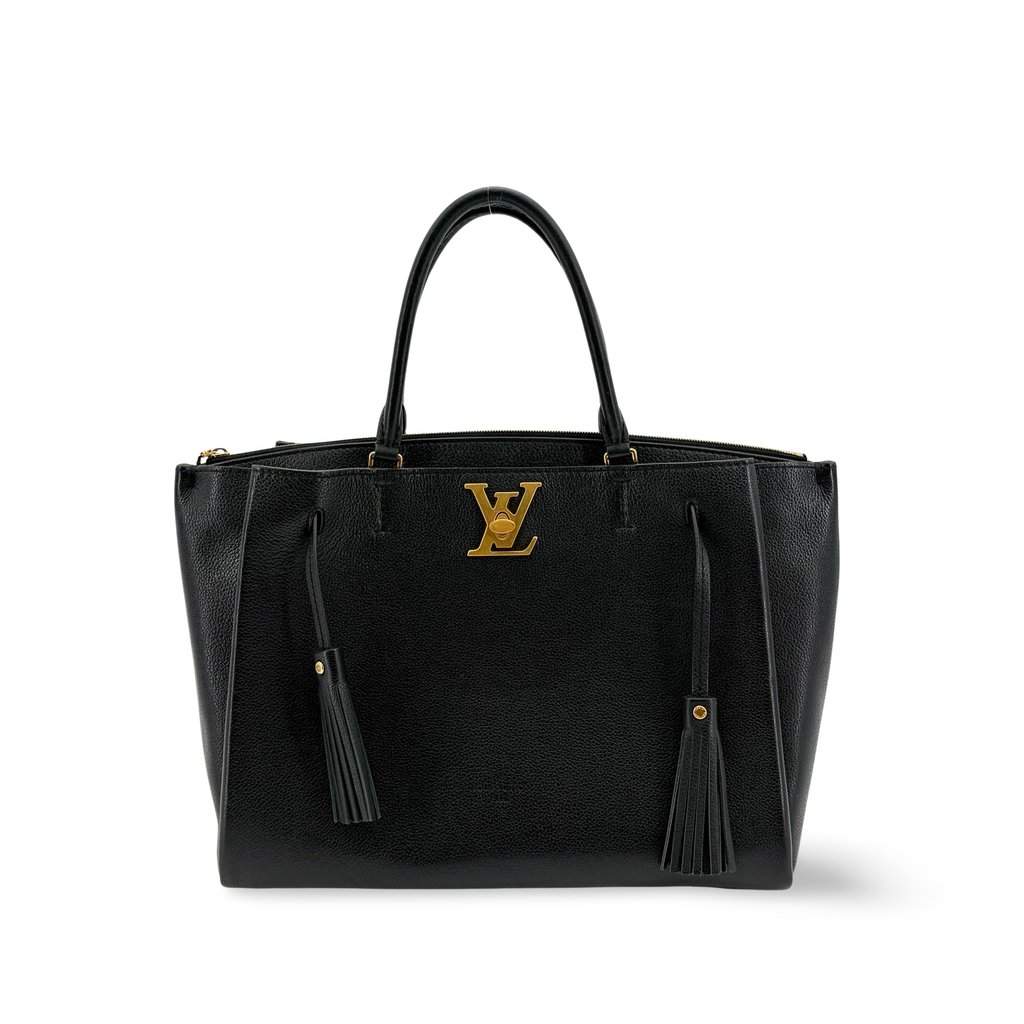 Louis Vuitton Haumea Mahina Noir Black Leather Good - Front View