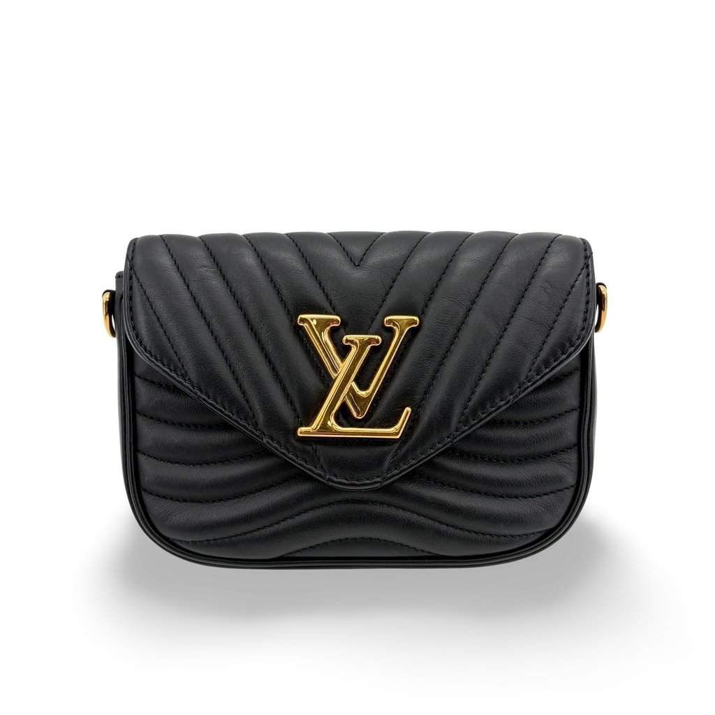 Louis Vuitton New Wave Multi Pochette Black Black Leather Very good - Front View