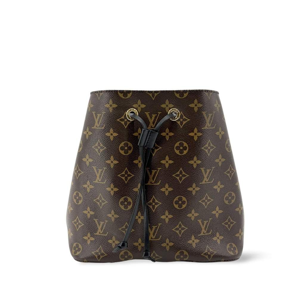 Louis Vuitton Neo Noe MM Monogram Black Black Canvas Good - Front View