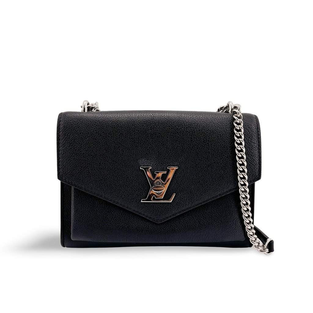 Louis Vuitton Lockme II BB Black Silver Hardware Black Leather Very good - Front View
