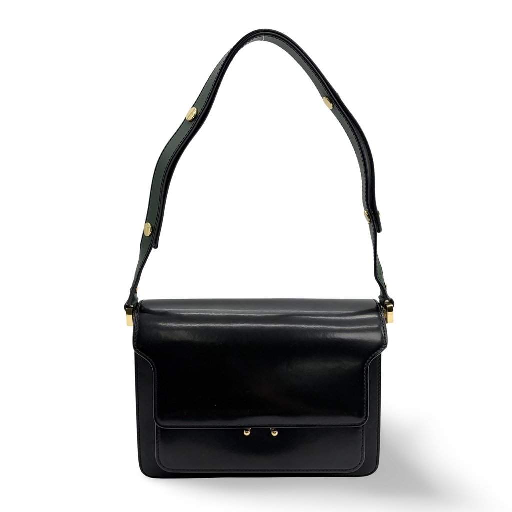 Marni Medium Trunk Bag Black Gold Hardware MultiColor Leather Very good - Front View