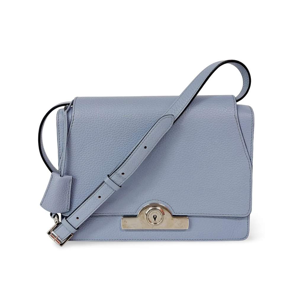 Moynat Leather Crossbody Bag Sky Blue Blue Leather Good - Front View