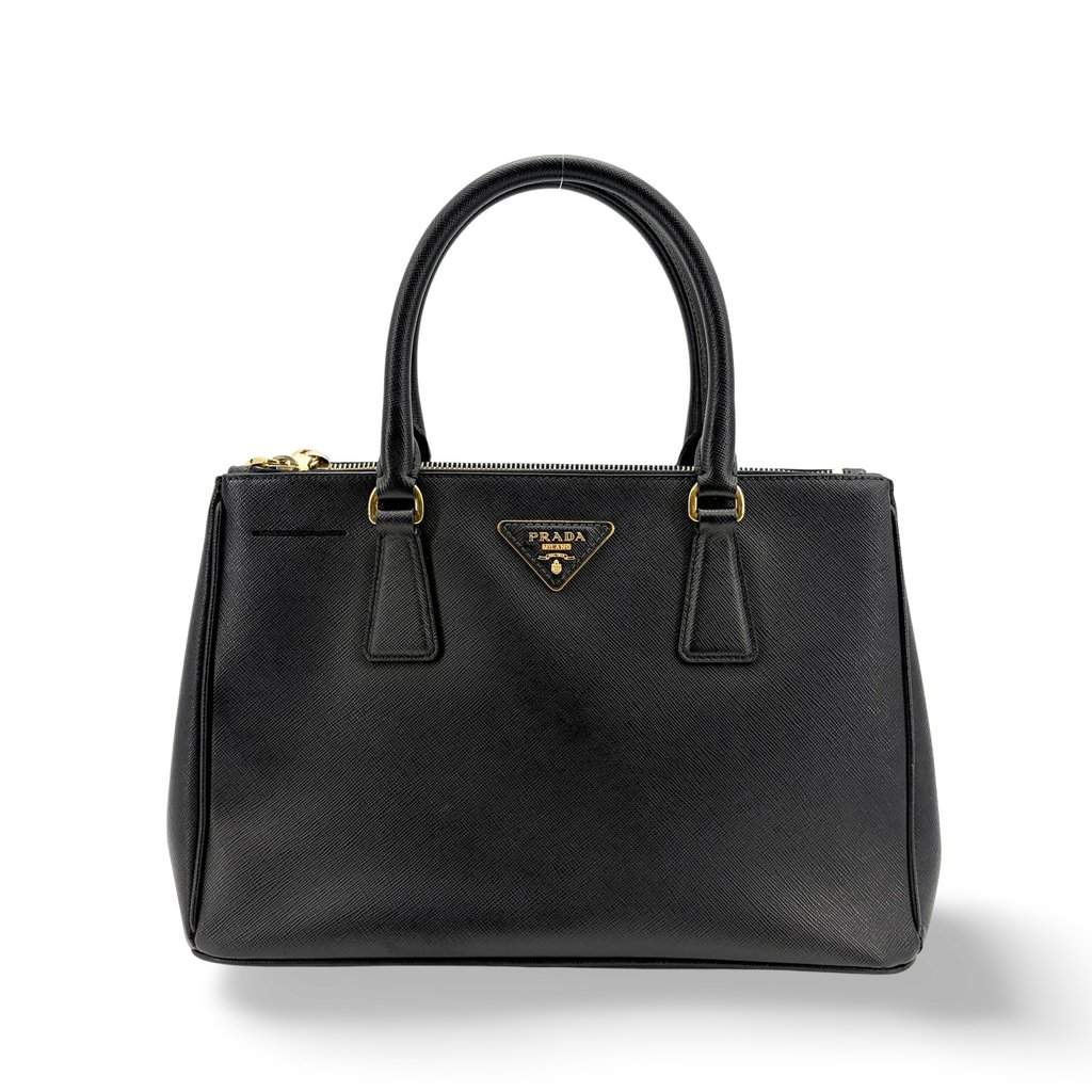 Prada Saffiano Leather Medium Galleria Bag Black Black Leather Very good - Front View