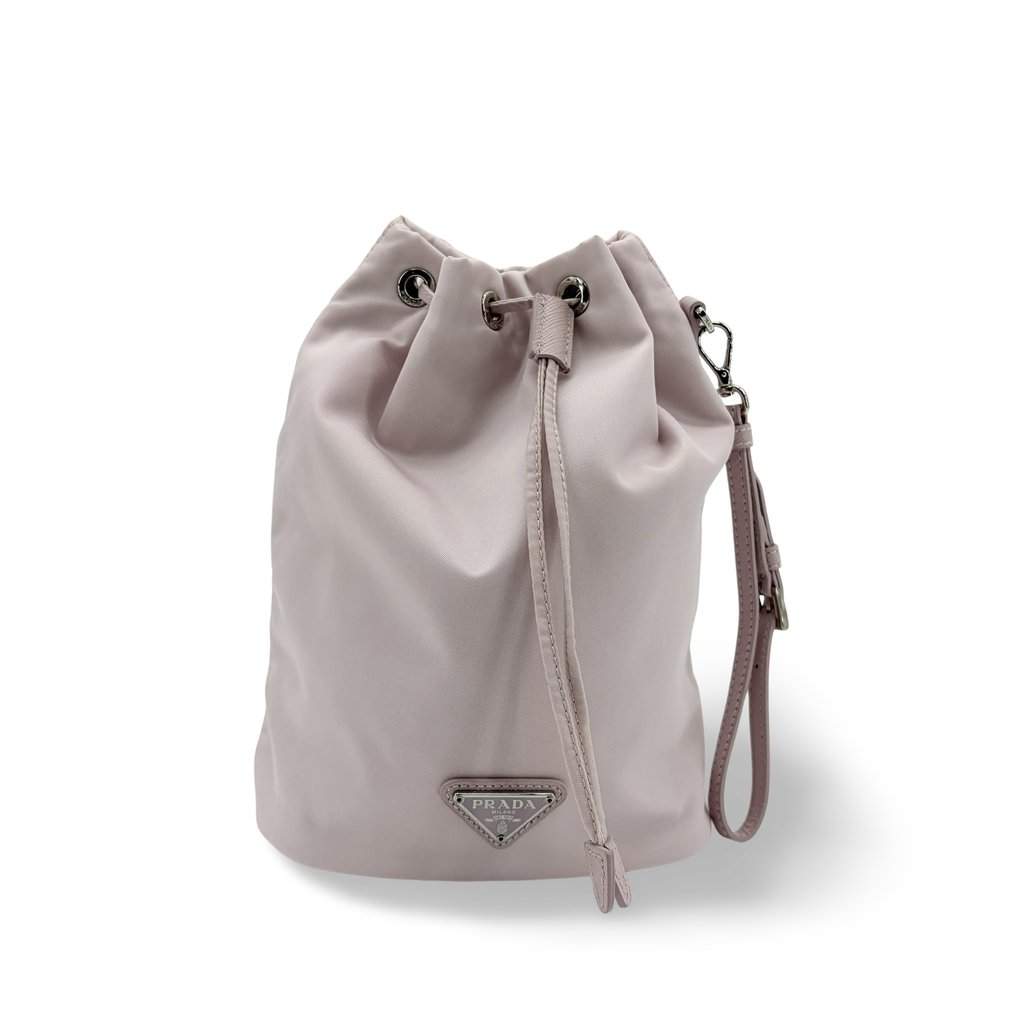 Prada Re-Nylon Drawstring Pouch Alabaster Pink Pink Polyamide Very good - Front View