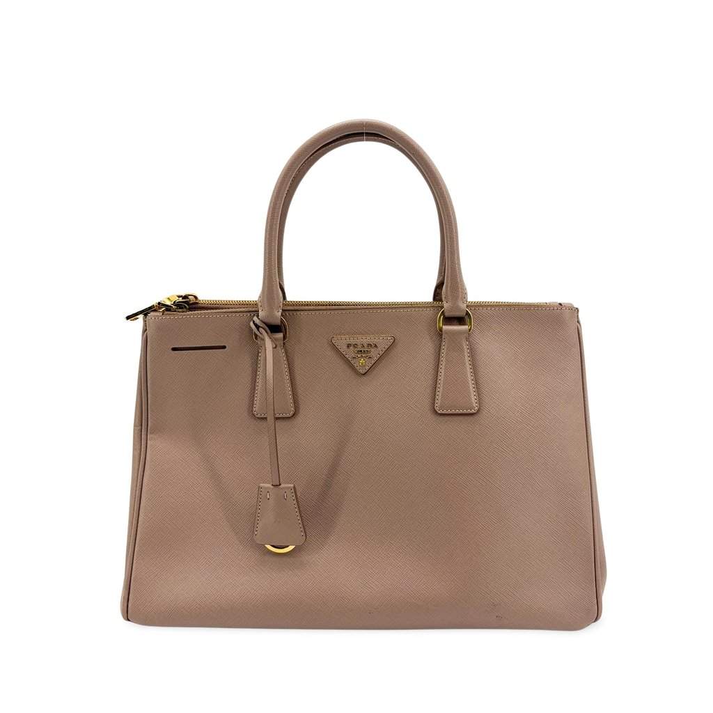 Prada Galleria Saffiano Leather Bag Medium Cameo Beige Leather Good - Front View