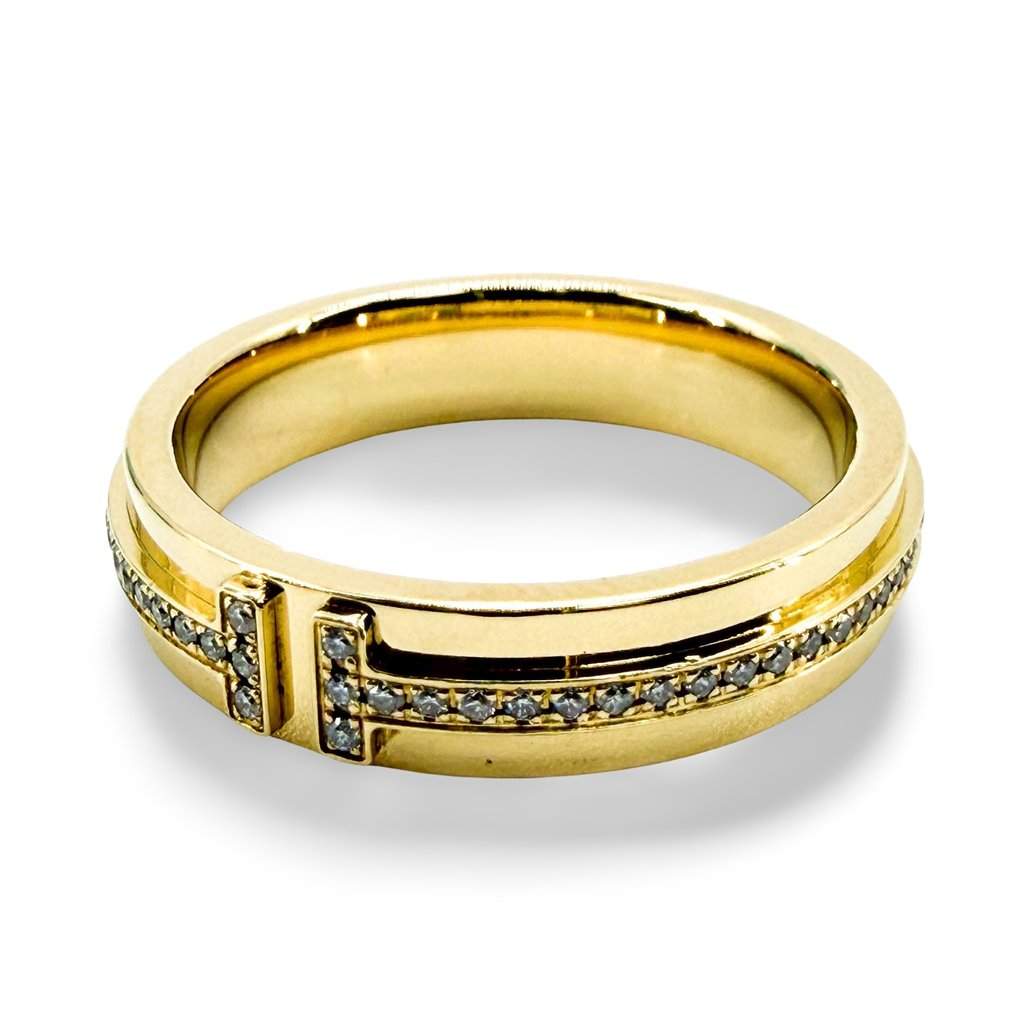 Tiffany & Co Tiffany T Two Ring 18K Yellow Gold Diamond MultiColor Diamond Very good - Front View