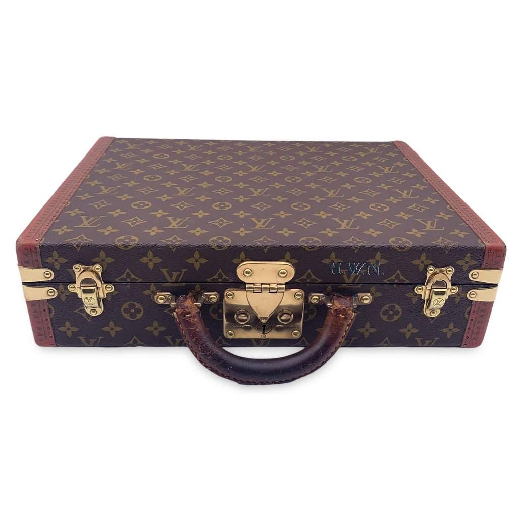 Louis Vuitton Briefcase Vintage President Brown Canvas Good - Front View