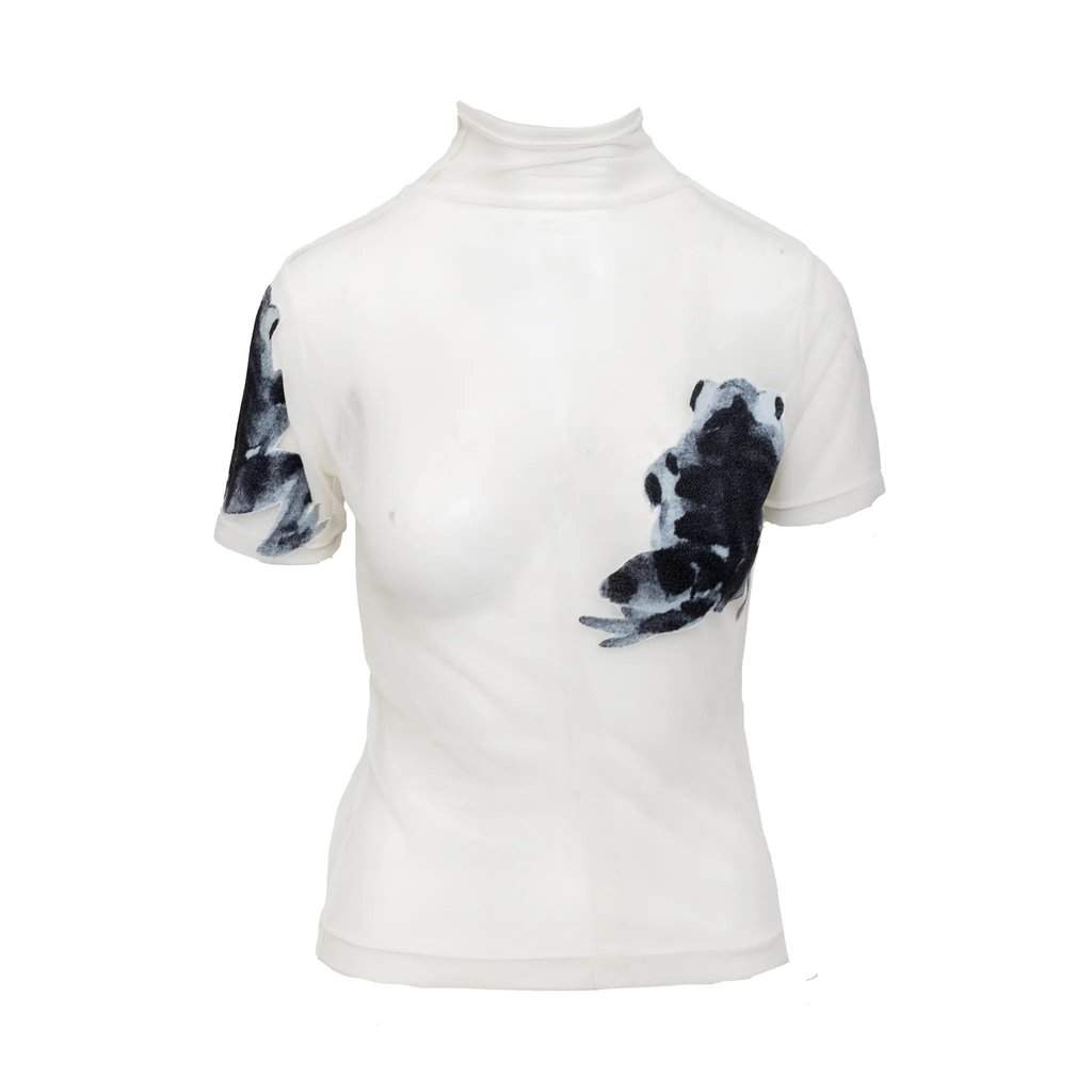 Yohji Yamamoto Sheer Top - '00s White Good - Front View