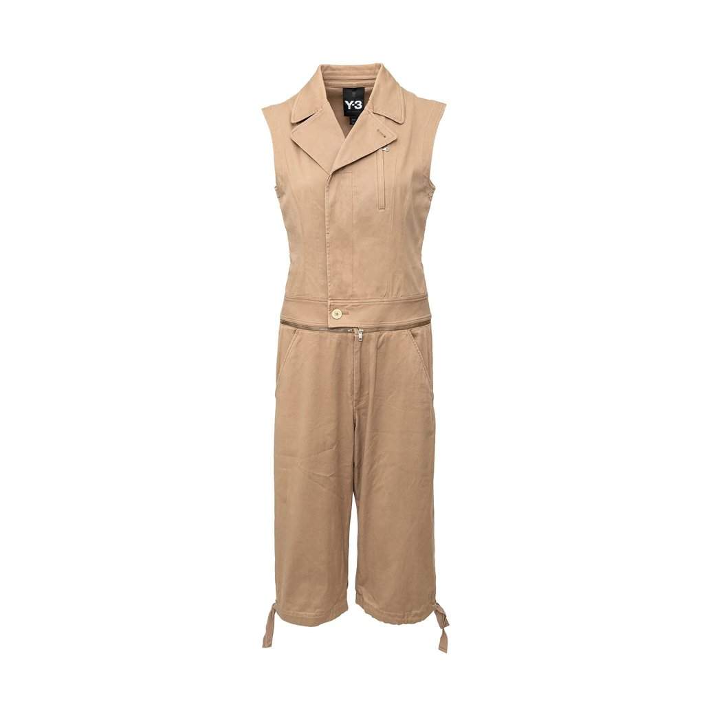 Yohji Yamamoto Y-3 Zip-off Jumpsuit - '10s MultiColor Cotton Good - Front View