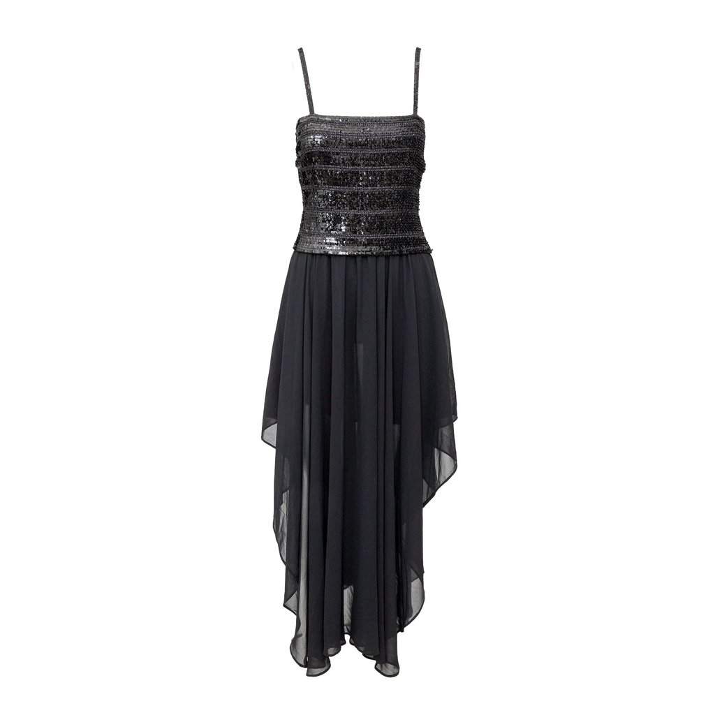 La Perla Ritmo di Perla Sequin Dress - '90s Black Good - Front View