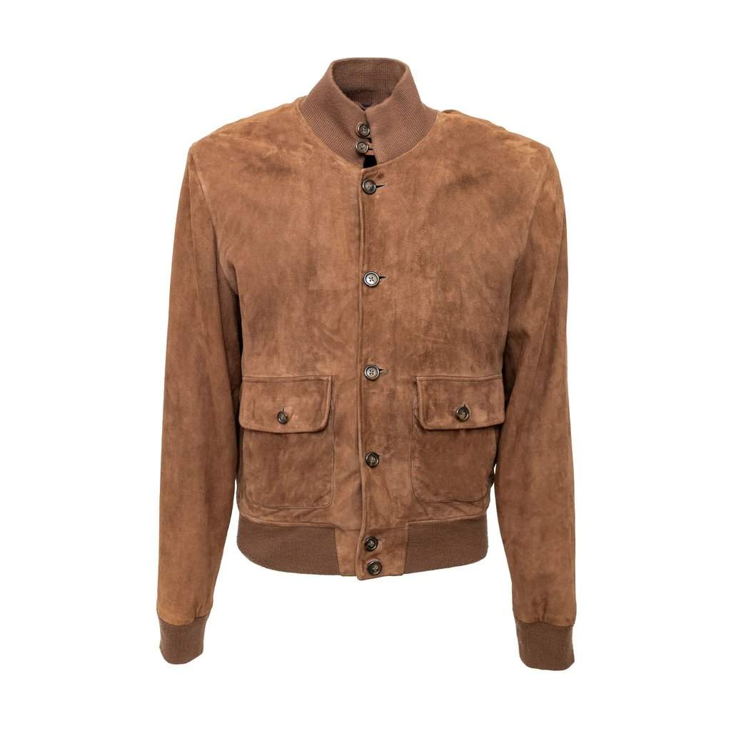 Unsigned Oriani Suede Jacket - '10s Brown Suede Good - Front View