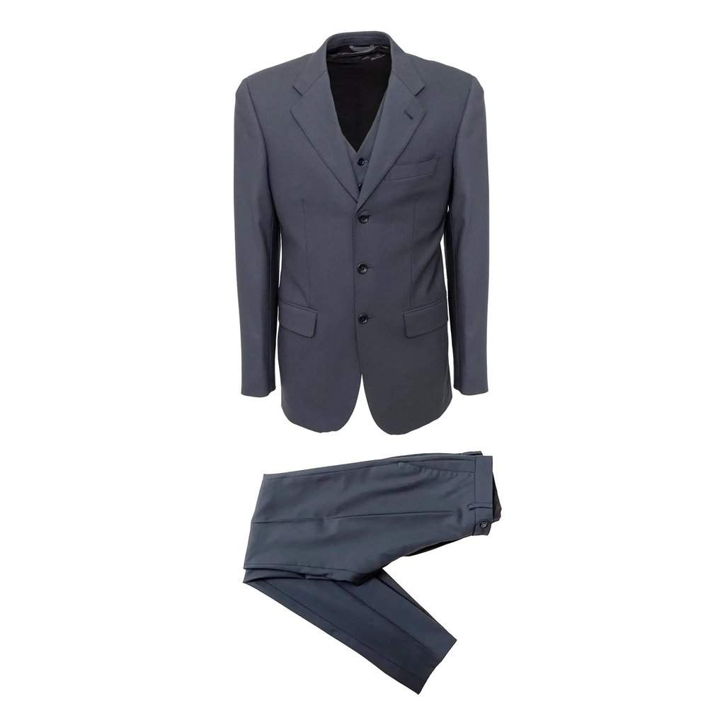 Unsigned Zari Sartorial Suit with Vest - '10s Grey Wool Good - Front View
