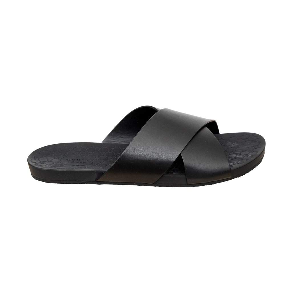 Gucci Leather Sandals - '10s Black Leather Good - Front View