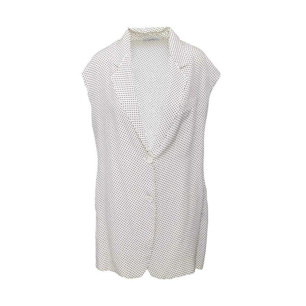 Unsigned Silk Top - '10s White Silk Good - Front View