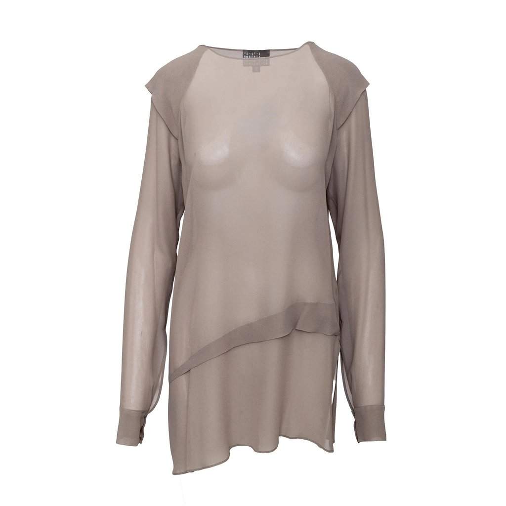 Unsigned Roberta Furlanetto Silk Set - '10s Grey Silk Good - Front View
