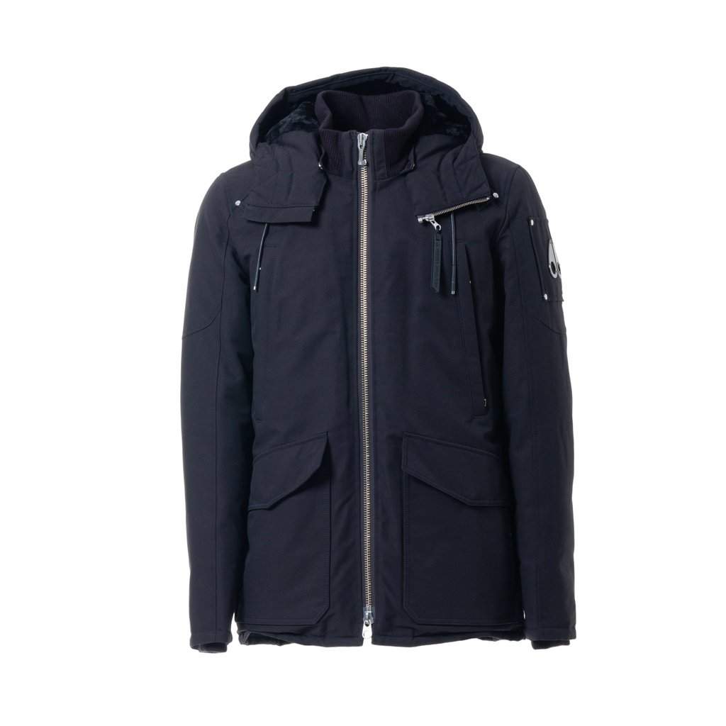 Unsigned Moose Knuckles Black Down Parka Jacket - '10s Black Cotton Good - Front View