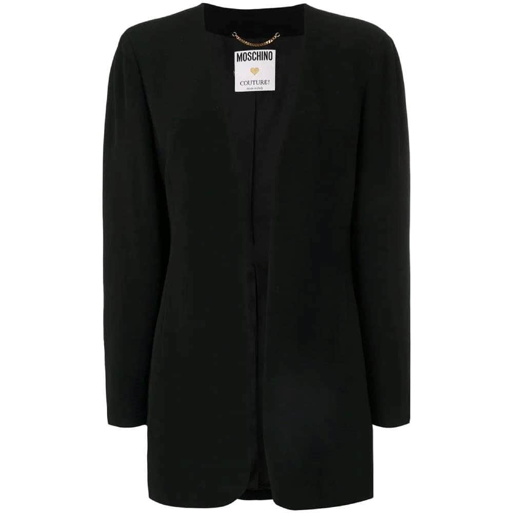 Moschino Black Open Jacket - '90s Black Good - Front View