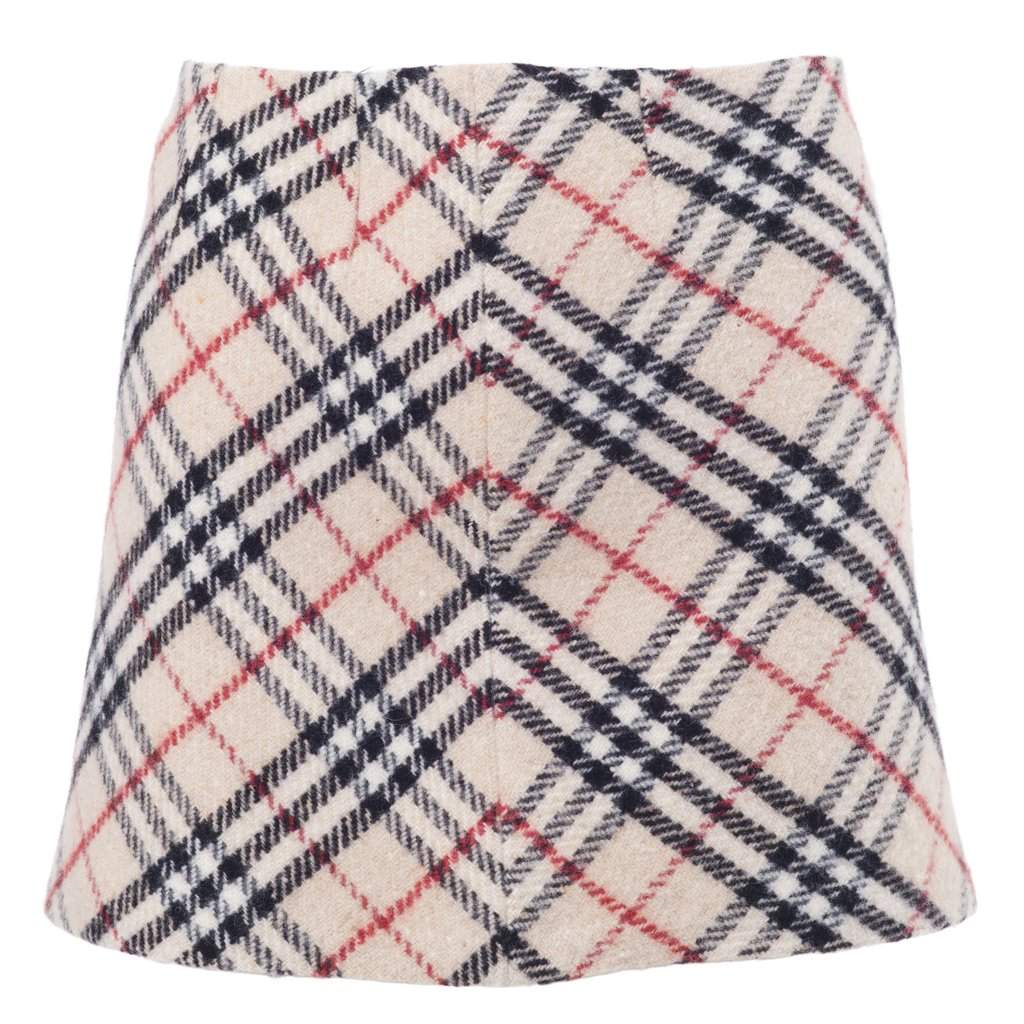 Burberry London Wool Mini Skirt - '00s Black Wool Good - Front View