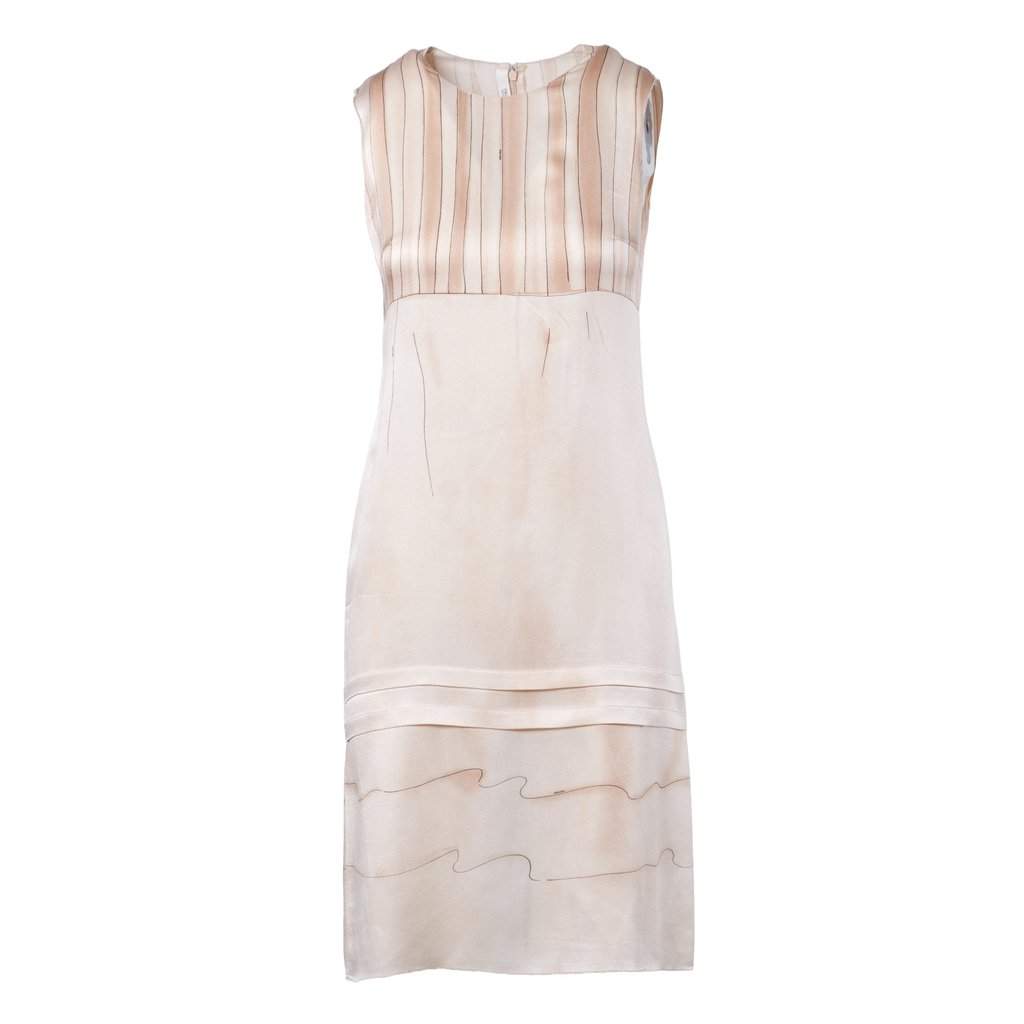 Prada Midi Silk Dress - '00s Pink Silk Good - Front View