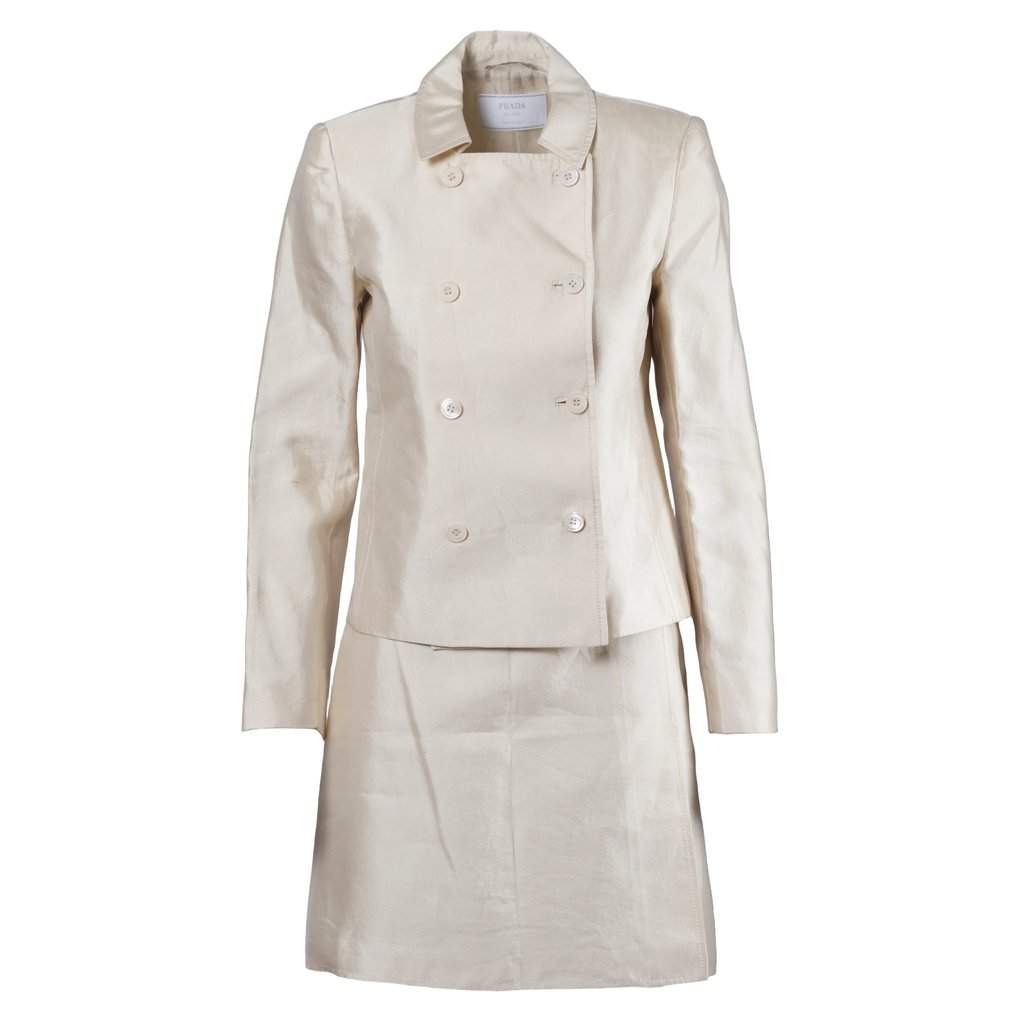Prada Pearl Pink Blazer and Skirt Set - '10s Pink Good - Front View