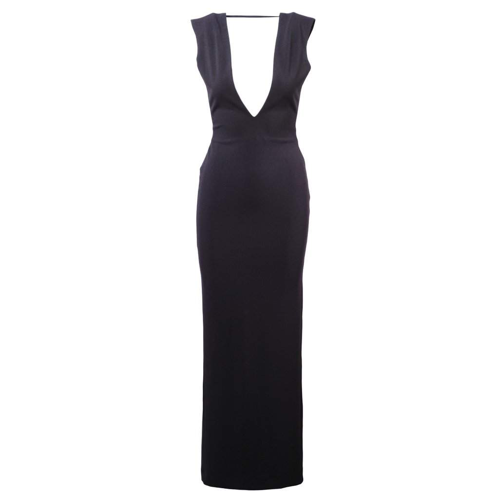 Unsigned Solace London Black Maxi Dress -'10s Black Lace Good - Front View