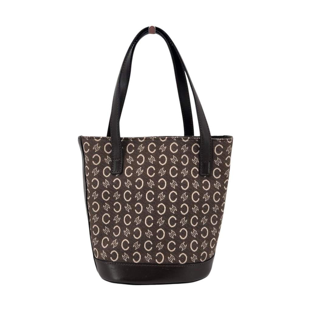 Celine Handbag Vintage C Macadam Brown Canvas Good - Front View